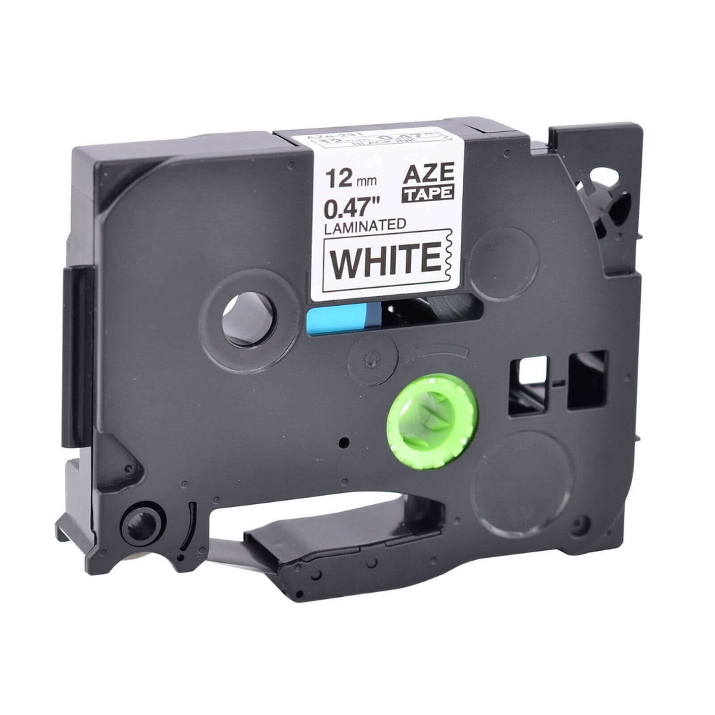 AZe-232 סרט תואם למדפסת מדבקות 12 ממ כתב לבן /סרט אדום פרינטק