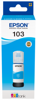בקבוק דיו כחול מקורי EPSON 103 Cyan ink bottle 65ml C13T00S24A אפסון