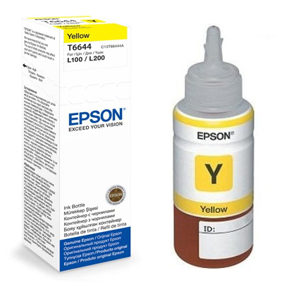 בקבוק דיו צהוב מקורי EPSON T6644 (65 מ"ל/6,500 דפים)