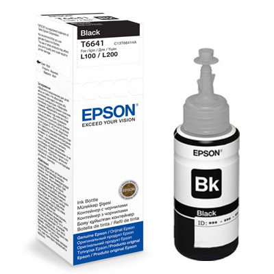 בקבוק דיו שחור מקורי EPSON T6641 (65 מ"ל/6,500 דפים)