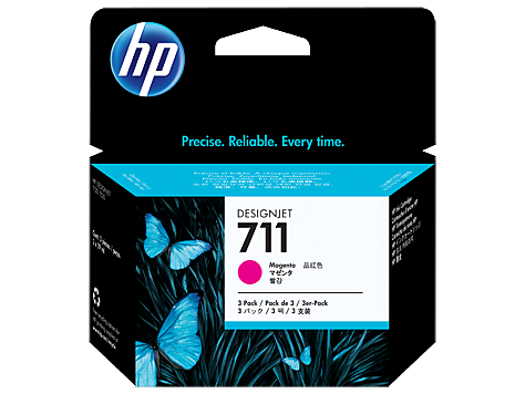 דיו אדום מקורי HP CZ135A 711 מכיל 3 יחידות (29 מ"ל ליח')