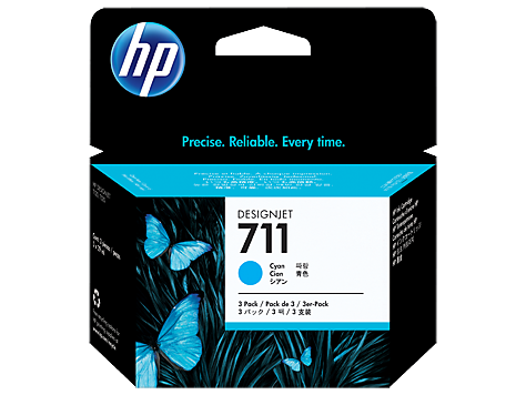 דיו כחול מקורי HP CZ134A 711 מכיל 3 יחידות 29 מ"ל