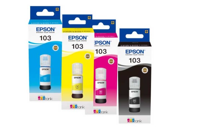 סט 4 בקבוקי דיו מקוריים EPSON 103 ink bottle אפסון