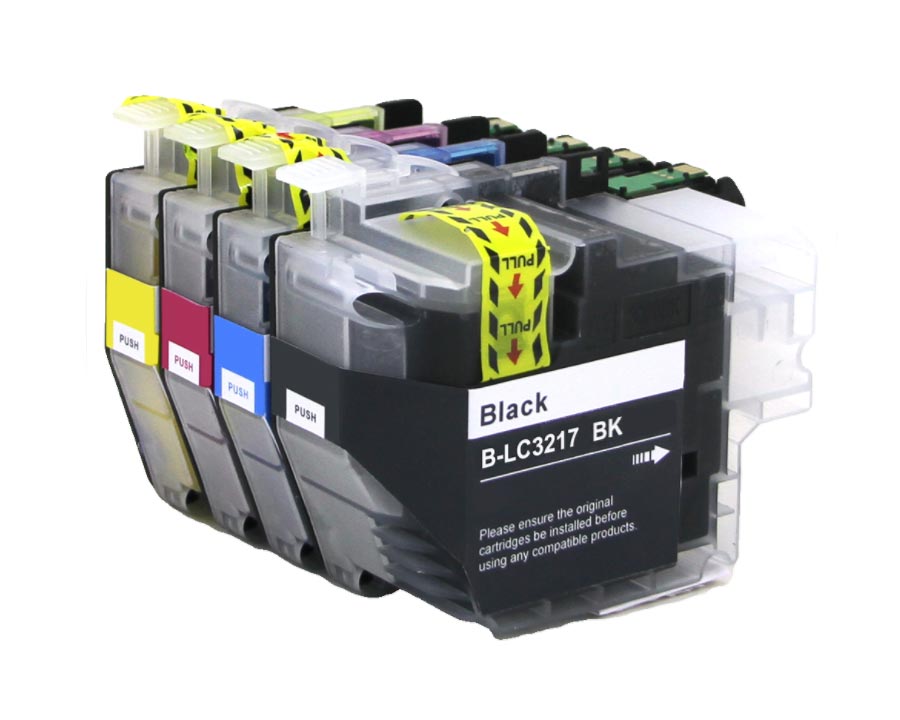סט 4 ראשי דיו תואמים Brother LC3217