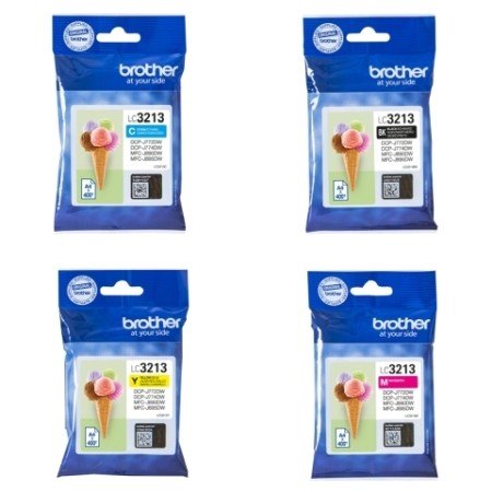 סט ראשי דיו מקורי Brother LC3213