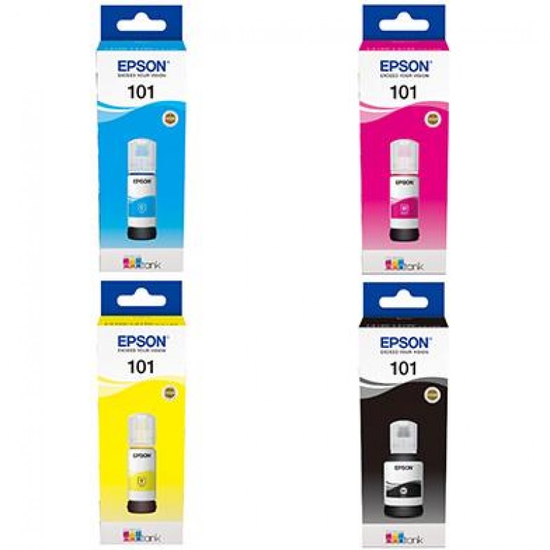 סט ראשי דיו מקוריים EPSON 101 ink bottle 127ml