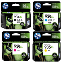 סט ראשי דיו מקוריים אדום כחול צהוב שחור HP 935XL 934XL