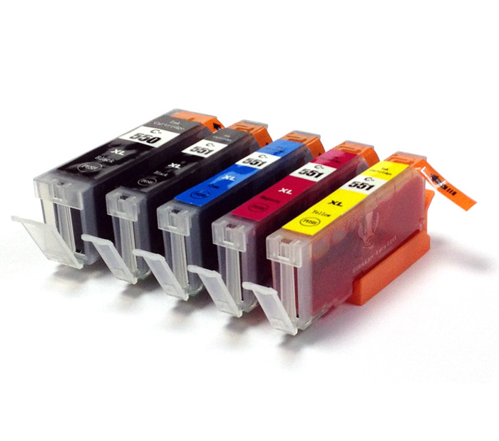 סט ראשי דיו תואמים Canon PGI-550BKXL + CLI-551XL
