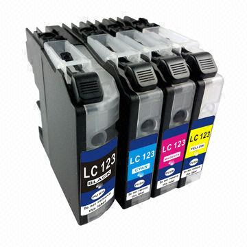 סט ראשי דיו תואמים LC-123 brother (מארז של 4 ראשי דיו)