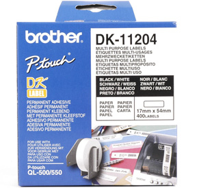 מדבקות מקוריות 17*54 מ"מ BROTHER DK-11204 (כמות 400)