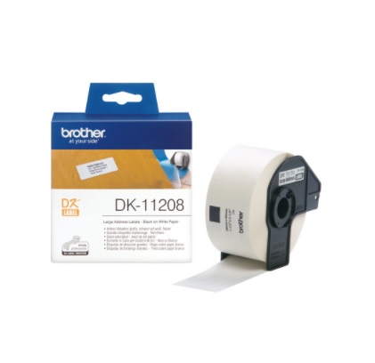 גליל מדבקות מקוריות 38*90 מ"מ brother DK-11208 (כמות 400 יח')