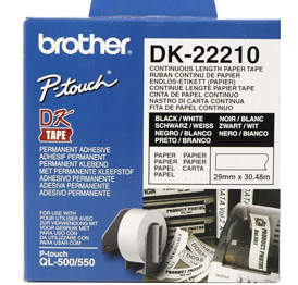 מדבקות מקוריות סרט רציף 29 מ"מ רוחב 30.48 מטר BROTHER DK-22210