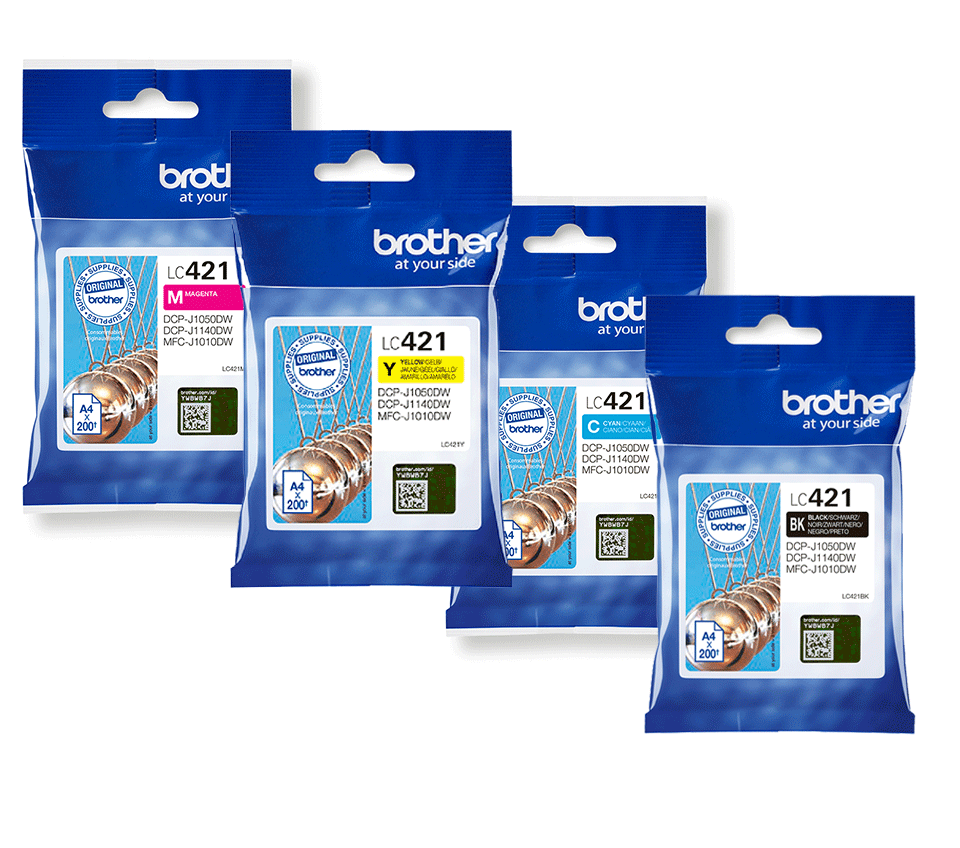 סט ראשי דיו מקורי Brother LC421