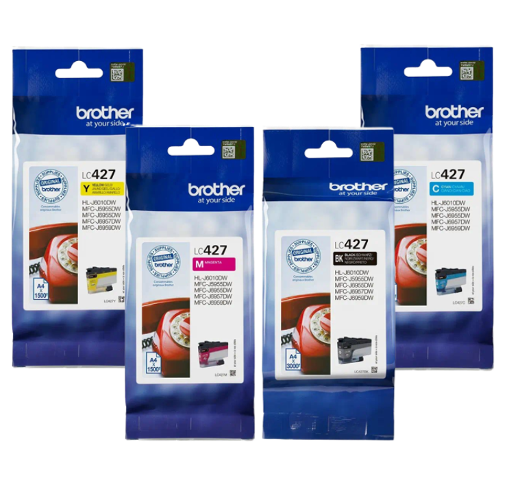 סט ראשי דיו מקוריים BROTHER LC427