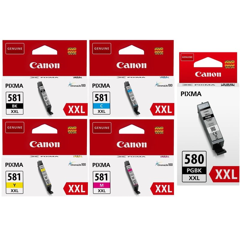 סט ראשי דיו מקוריים CANON PGI580XXLBK + CLI581XXL