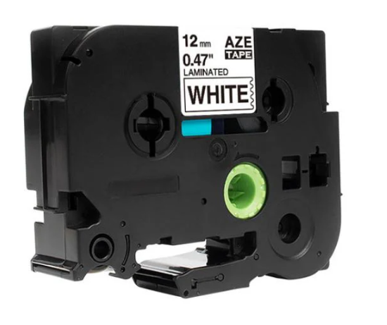 TZe-231 סרט תואם למדפסת מדבקות 12 ממ כתב שחור/סרט לבן Brother