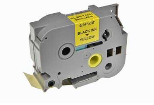 סרט תואם שחור על צהוב 24 מ"מ Brother TZE-651