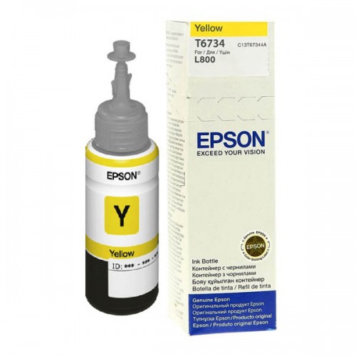 דיו למדפסת EPSON T6734 צהוב מקורי (70מ"ל/1,800 דפים)