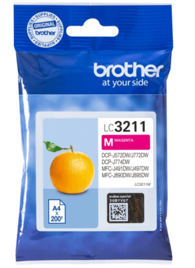 ראש דיו אדום מקורי Brother LC3211M (200 דפים)