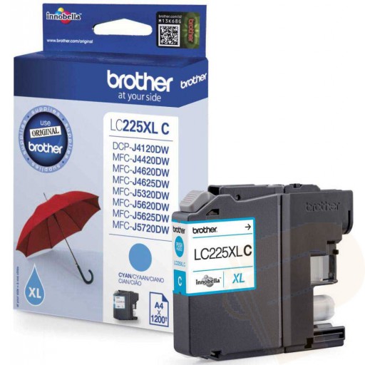 ראש דיו כחול מקורי Brother LC-225XLC (1,200 דפים)