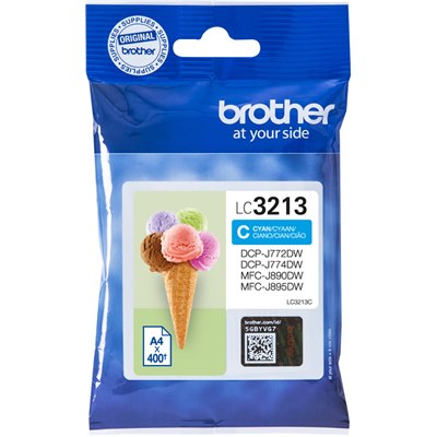 ראש דיו כחול מקורי Brother LC3213C (400 דפים)