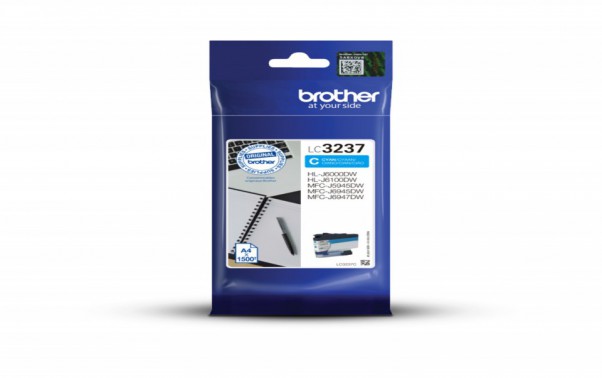 ראש דיו כחול מקורי Brother LC3237C (1,500 דפים)