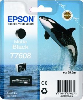ראש דיו מקורי שחור מט T7608 25.9ML