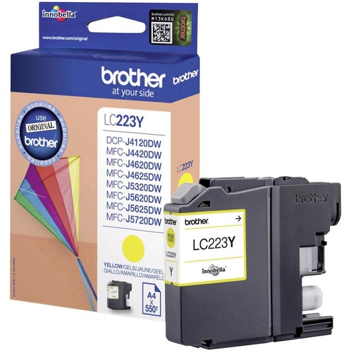 ראש דיו צהוב מקורי Brother LC-223Y (550 דפים)