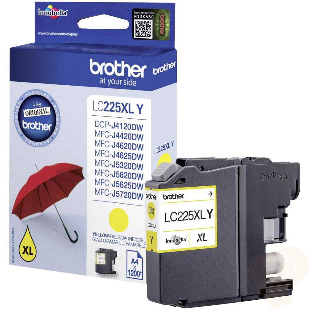 ראש דיו צהוב מקורי Brother LC-225XLY (1,200 דפים)