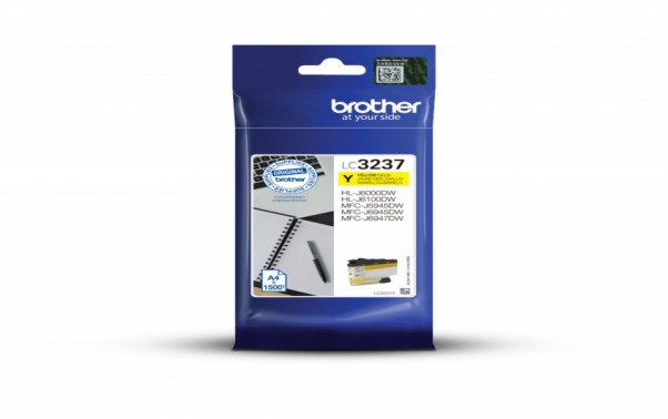 ראש דיו צהוב מקורי Brother LC3237Y (1,500 דפים)