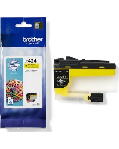 ראש דיו צהוב מקורי Brother LC424Y (750 דפים)