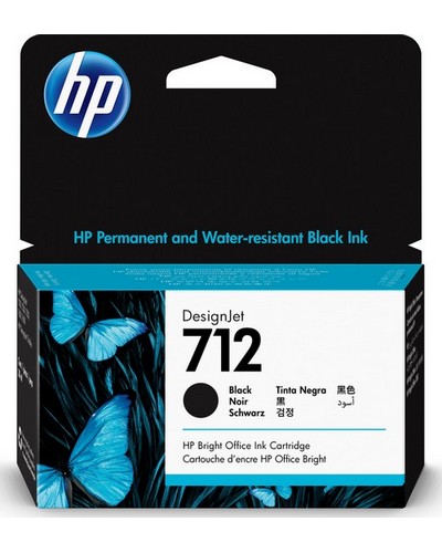 ראש דיו שחור מקורי HP 712BK 3ED71A (80 מ"ל)