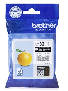 ראש דיו שחור מקורי Brother LC3211BK (200 דפים)
