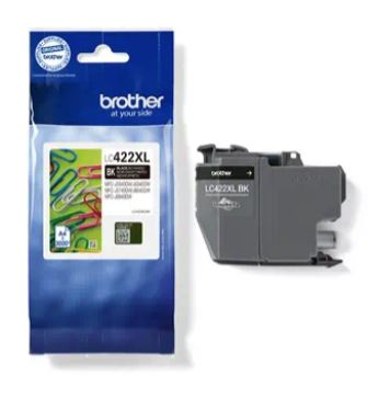 ראש דיו שחור מקורי Brother LC422XLBK (3,000 דפים)