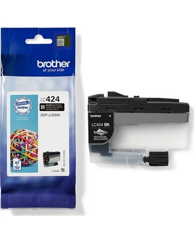 ראש דיו שחור מקורי Brother LC424BK (750 דפים)
