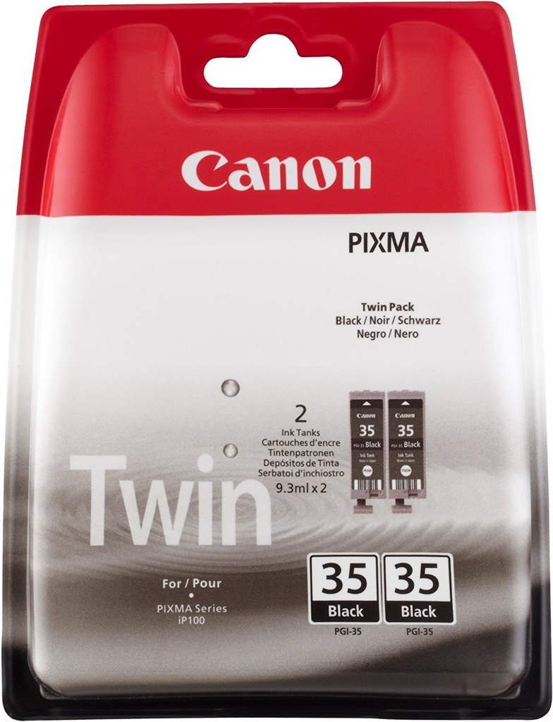 ראש דיו שחור מקורי Canon PGI-35BK - מארז זוגי
