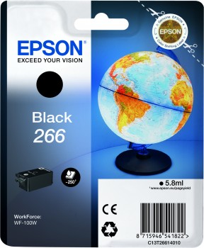 ראש דיו שחור מקורי 266 Epson C13T26614010 (250 דפים)