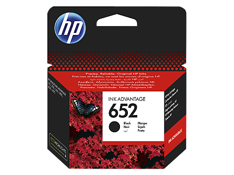 ראש דיו שחור מקורי HP 652 F6V25AE