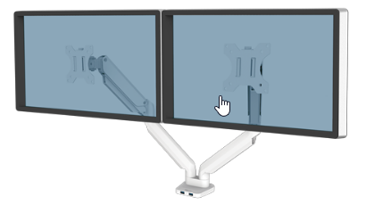 זרוע כפולה איכותית למסך מחשב Fellowes Platinum Series Dual Arm -צבע לבן !! DEE8056301