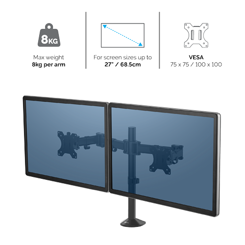 זרוע למסך Fellows Reflex Dual Monitor Arms DEE8502601