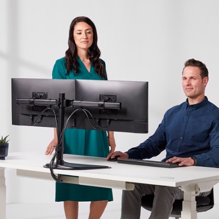 זרוע למסך מחשב כפול Seasa Dual Monitor Arm עם רגלית