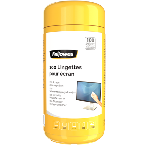 100 מגבונים לניקוי מסכים Fellowes