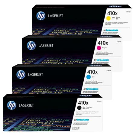 סט 4 טונרים מקוריים HP CF410X/411X/412X/413X (תפוקת דפים בשחור 6,500 דף, בצבע 5,000 דף)
