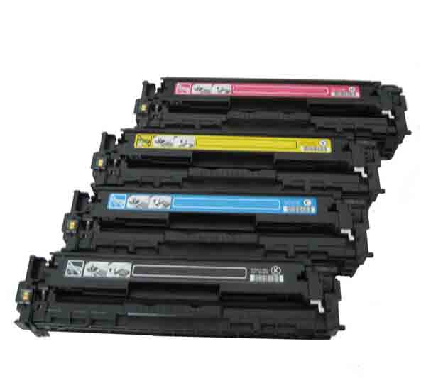 סט טונרים מקורים HP CB540A +CB541A +CB542A +CB543A(תפוקת דפים בשחור 2,200 דף ובצבע 1,400 דף)