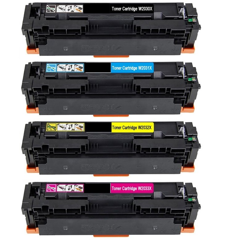 סט 4 טונרים תואמים HP 415X W2031X/W2031X/W2032X/W2033X (תפוקת עמודים בשחור 7,500 דף ובצבע 6,000 דף )