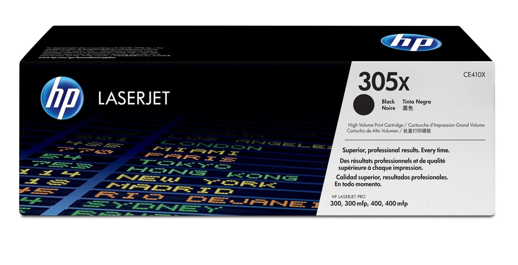 טונר לייזר שחור מקורי HP 305X CE410XBK (4,000 דפים)