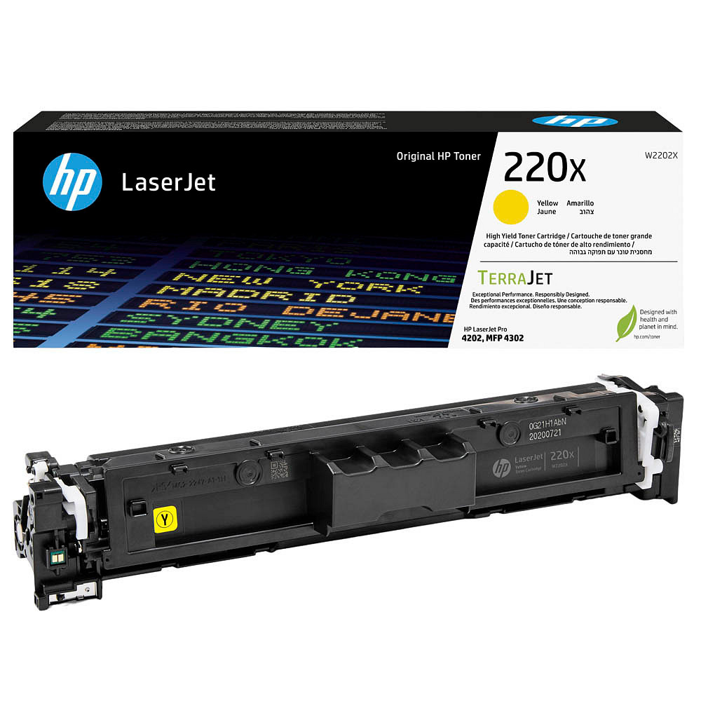 טונר צהוב מקורי HP W2202XY 220X (5,500 דפים)