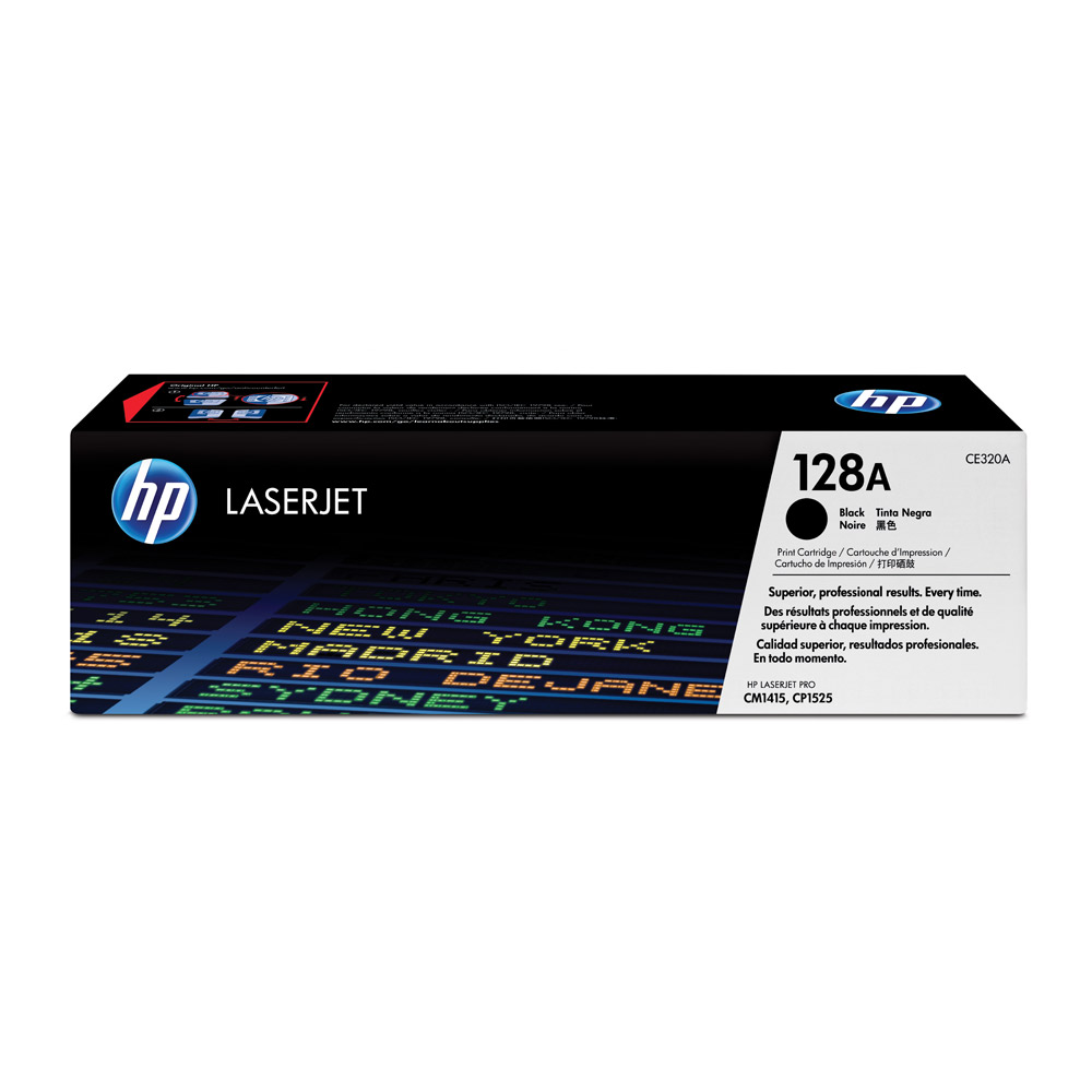 טונר שחור מקורי HP CE320ABK 128A (2,100 דפים) 
