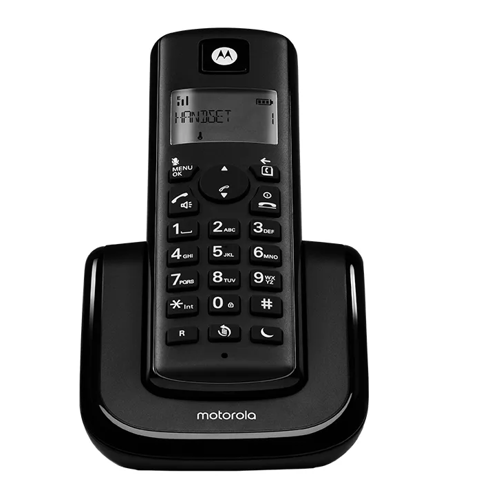 טלפון אלחוטי עם צג מואר ודיבורית T201+BLK