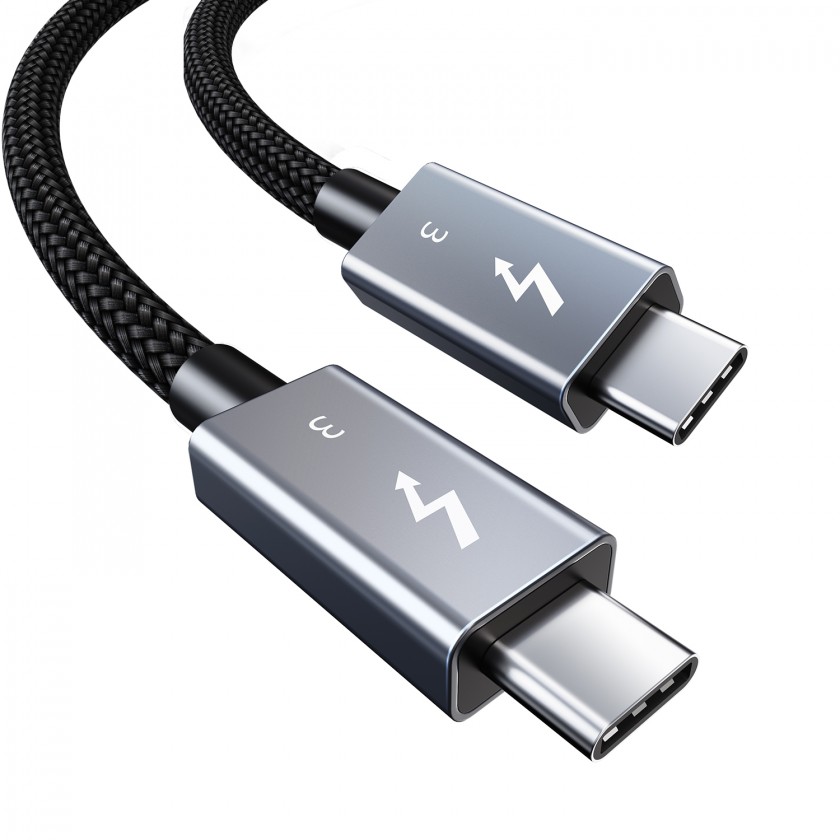 כבל 40Gbps Thunderbolt 3, תקע USB C זכר - C זכר 1 מטר